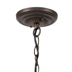 NLK03309 Umbrian 1 Light Down Lighter Pendant With 30cm Tiffany Shade Grey/Chrome/Crystal/Aged Antique Brass