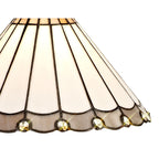 NLK03309 Umbrian 1 Light Down Lighter Pendant With 30cm Tiffany Shade Grey/Chrome/Crystal/Aged Antique Brass