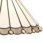 NLK03319 Umbrian 2 Light Down Lighter Pendant With 30cm Tiffany Shade Grey/Chrome/Crystal/Aged Antique Brass