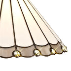 NLK03329 Umbrian 3 Light Down Lighter Pendant With 30cm Tiffany Shade Grey/Chrome/Crystal/Aged Antique Brass