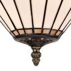 NLK03339 Umbrian 2 Light Semi Ceiling With 30cm Tiffany Shade Grey/Chrome/Crystal/Aged Antique Brass