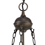 NLK03359 Umbrian 2 Light Up Lighter Pendant With 30cm Tiffany Shade Grey/Chrome/Crystal/Aged Antique Brass