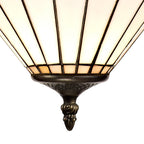 NLK03359 Umbrian 2 Light Up Lighter Pendant With 30cm Tiffany Shade Grey/Chrome/Crystal/Aged Antique Brass