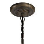 NLK03369 Umbrian 3 Light Up Lighter Pendant With 30cm Tiffany Shade Grey/Chrome/Crystal/Aged Antique Brass