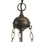 NLK03369 Umbrian 3 Light Up Lighter Pendant With 30cm Tiffany Shade Grey/Chrome/Crystal/Aged Antique Brass