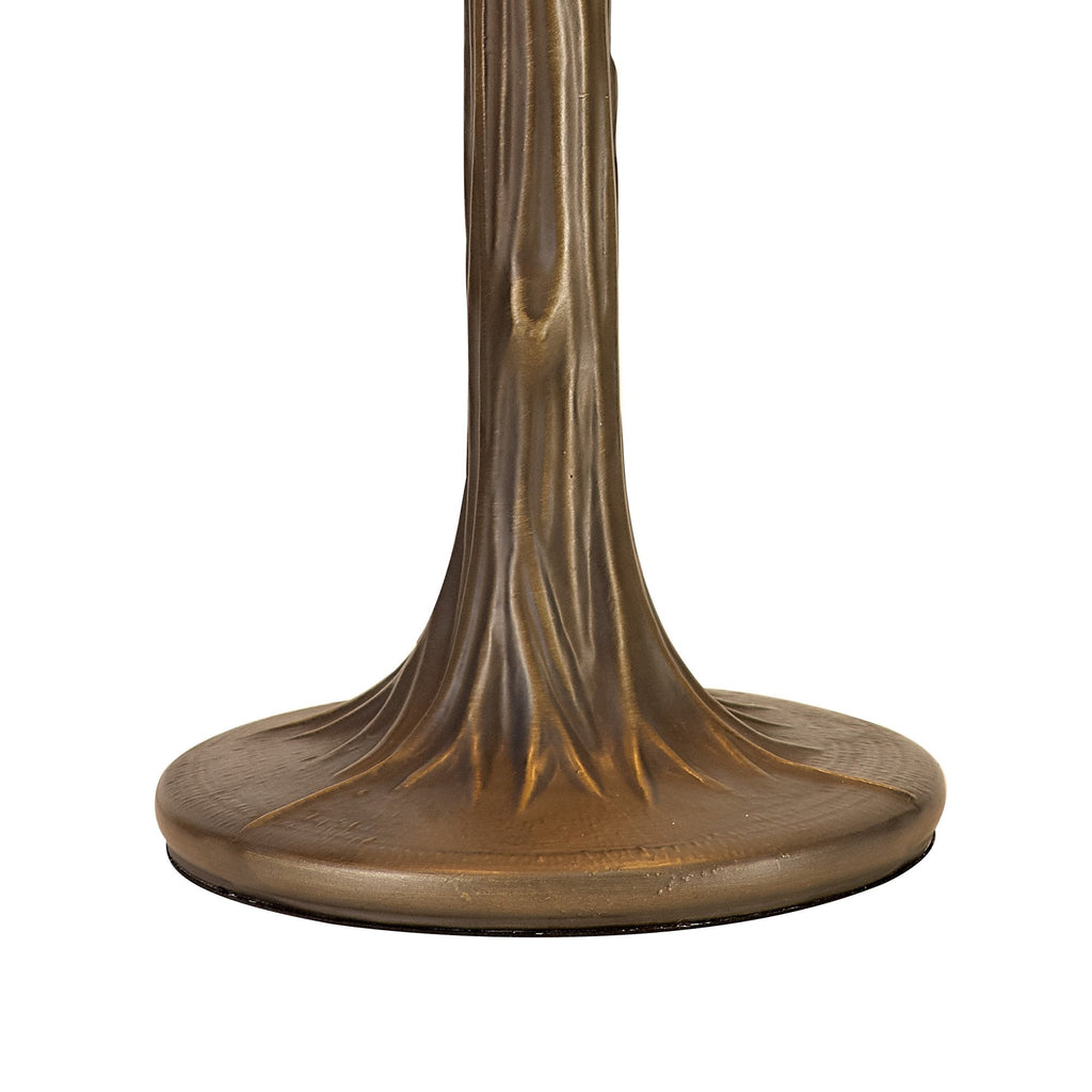 NLK03379 Umbrian 2 Light Tree Like Table Lamp With 40cm Tiffany Shade Grey/Chrome/Crystal/Aged Antique Brass