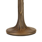 NLK03379 Umbrian 2 Light Tree Like Table Lamp With 40cm Tiffany Shade Grey/Chrome/Crystal/Aged Antique Brass