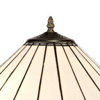 NLK03379 Umbrian 2 Light Tree Like Table Lamp With 40cm Tiffany Shade Grey/Chrome/Crystal/Aged Antique Brass