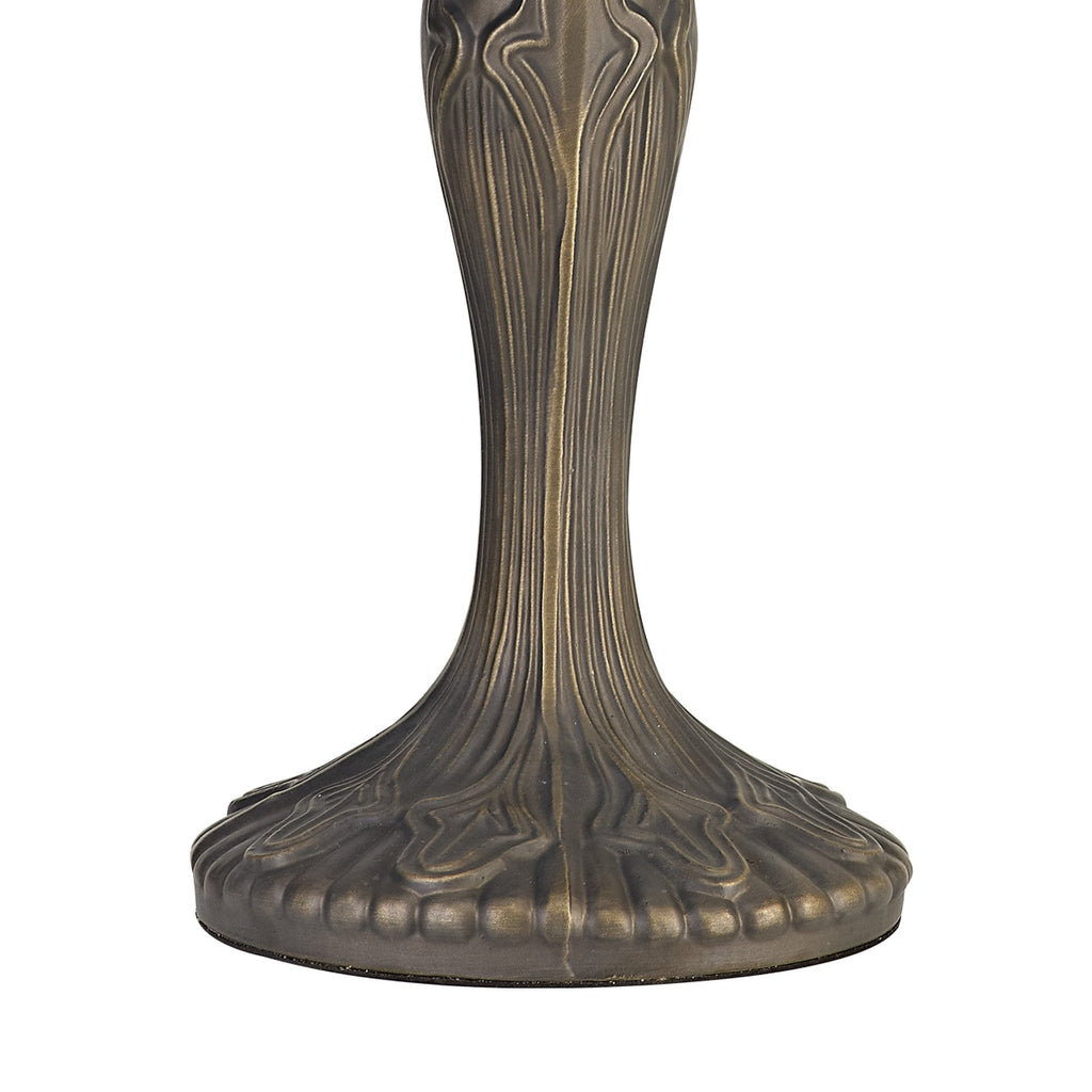 NLK03389 Umbrian 2 Light Curved Table Lamp With 40cm Tiffany Shade Grey/Chrome/Crystal/Aged Antique Brass