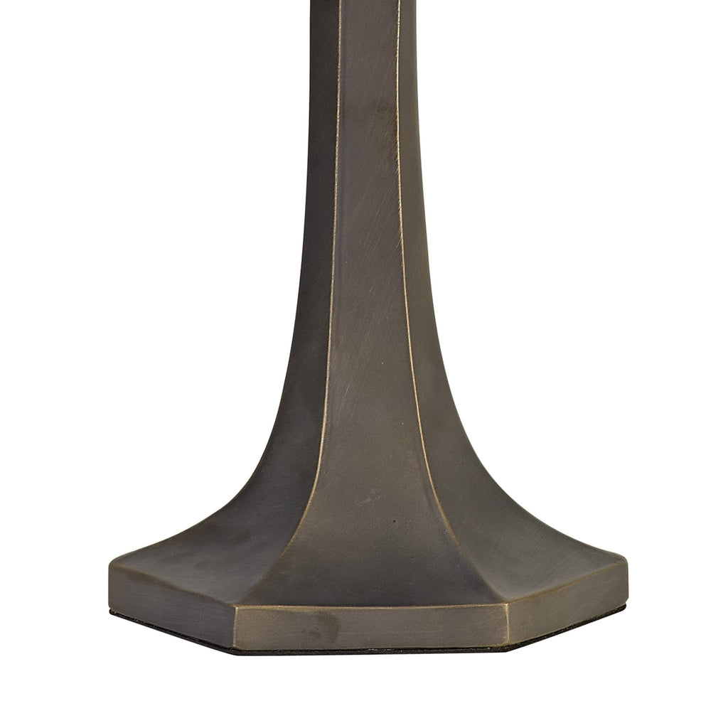 NLK03399 Umbrian 2 Light Octagonal Table Lamp With 40cm Tiffany Shade Grey/Chrome/Crystal/Aged Antique Brass