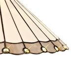 NLK03409 Umbrian 1 Light Down Lighter Pendant With 40cm Tiffany Shade Grey/Chrome/Crystal/Aged Antique Brass