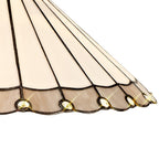 NLK03419 Umbrian 2 Light Down Lighter Pendant With 40cm Tiffany Shade Grey/Chrome/Crystal/Aged Antique Brass