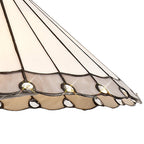 NLK03429 Umbrian 3 Light Down Lighter Pendant With 40cm Tiffany Shade Grey/Chrome/Crystal/Aged Antique Brass
