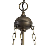 NLK03449 Umbrian 3 Light Up Lighter Pendant With 40cm Tiffany Shade Grey/Chrome/Crystal/Aged Antique Brass