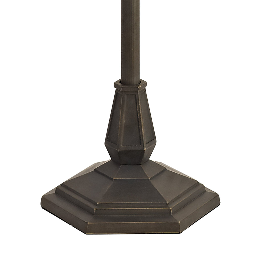 NLK03459 Umbrian 2 Light Octagonal Floor Lamp With 40cm Tiffany Shade Grey/Chrome/Crystal/Aged Antique Brass