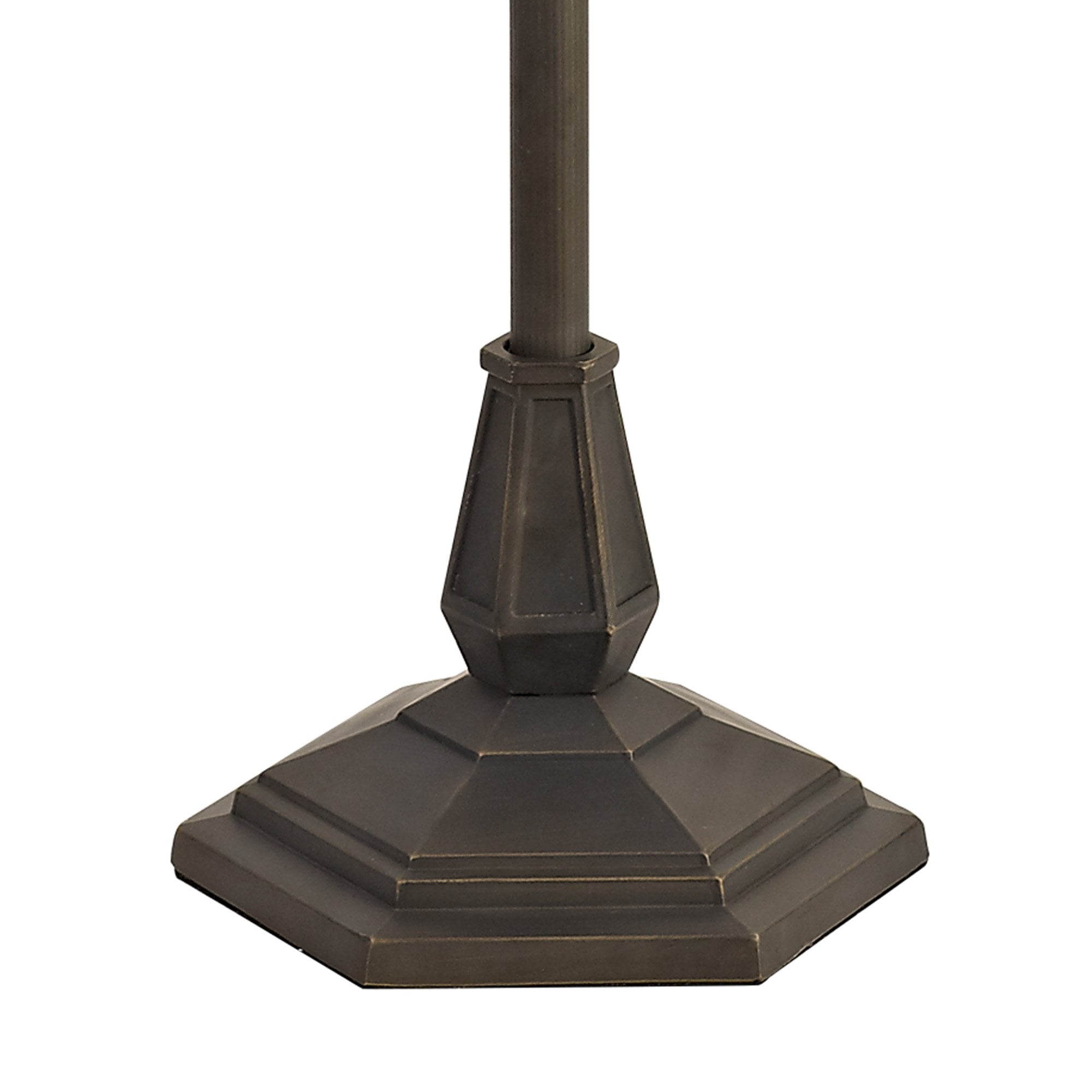 NLK03459 Umbrian 2 Light Octagonal Floor Lamp With 40cm Tiffany Shade Grey/Chrome/Crystal/Aged Antique Brass