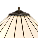 NLK03459 Umbrian 2 Light Octagonal Floor Lamp With 40cm Tiffany Shade Grey/Chrome/Crystal/Aged Antique Brass