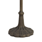 NLK03469 Umbrian 2 Light Leaf Design Floor Lamp With 40cm Tiffany Shade Grey/Chrome/Crystal/Aged Antique Brass