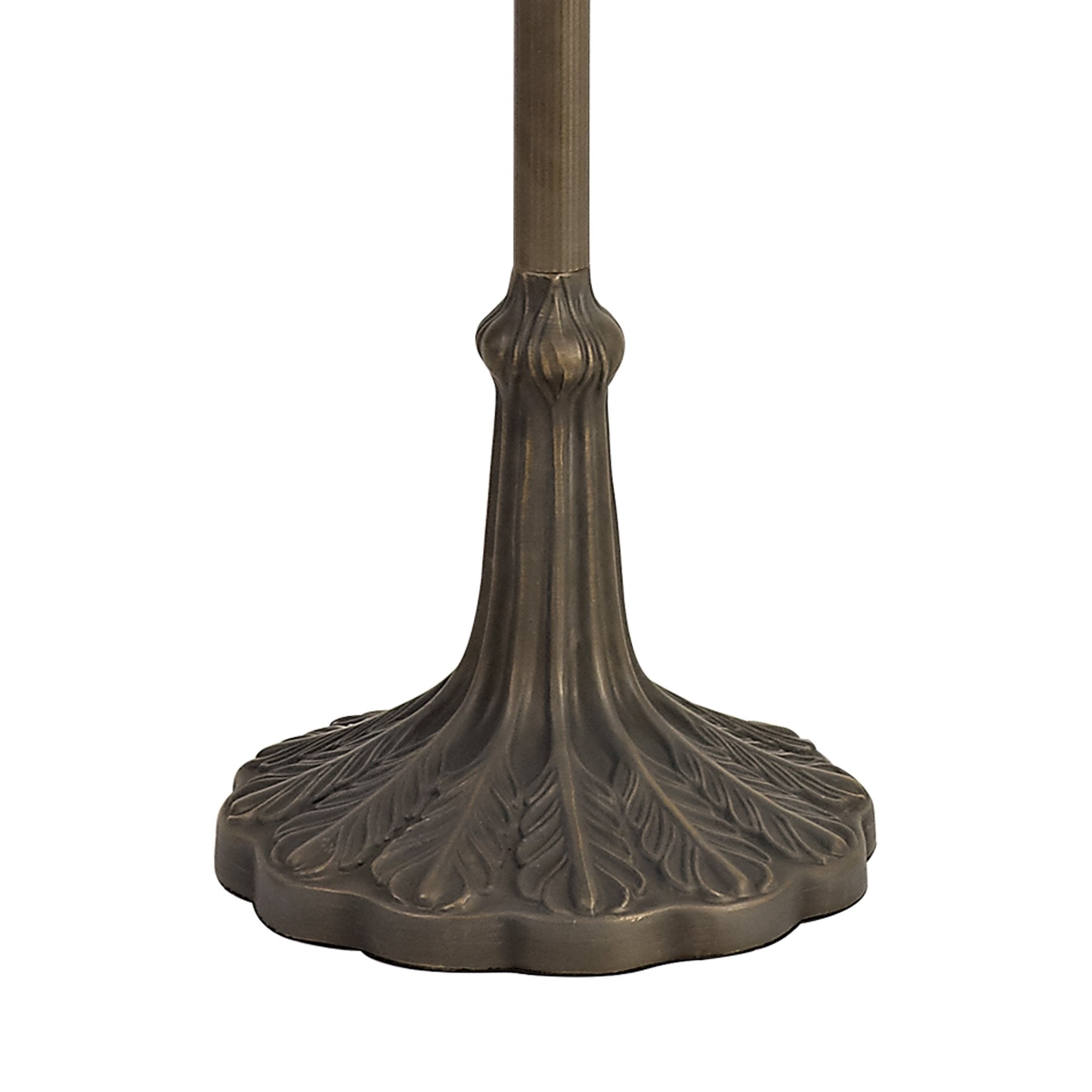 NLK03469 Umbrian 2 Light Leaf Design Floor Lamp With 40cm Tiffany Shade Grey/Chrome/Crystal/Aged Antique Brass
