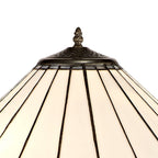 NLK03469 Umbrian 2 Light Leaf Design Floor Lamp With 40cm Tiffany Shade Grey/Chrome/Crystal/Aged Antique Brass