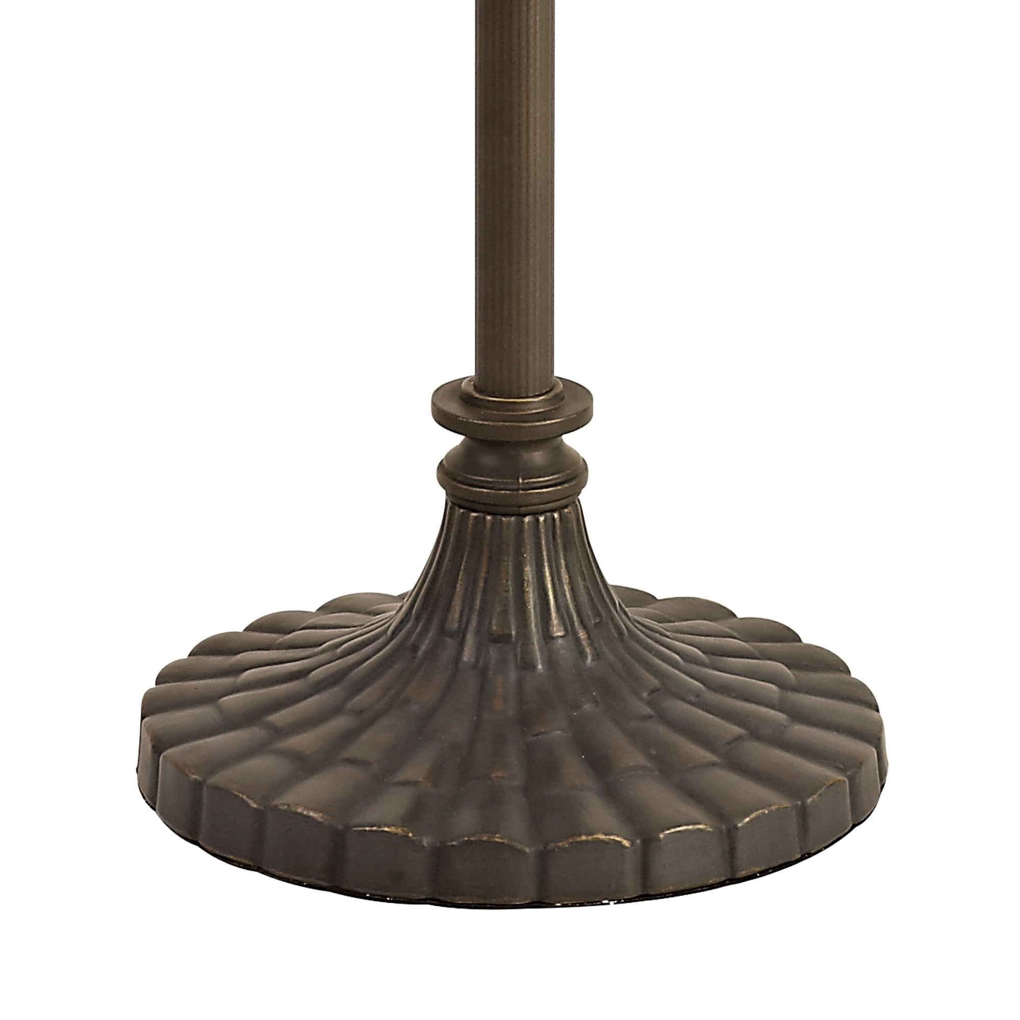 NLK03479 Umbrian 2 Light Stepped Design Floor Lamp With 40cm Tiffany Shade Grey/Chrome/Crystal/Aged Antique Brass