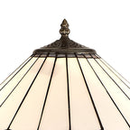 NLK03479 Umbrian 2 Light Stepped Design Floor Lamp With 40cm Tiffany Shade Grey/Chrome/Crystal/Aged Antique Brass