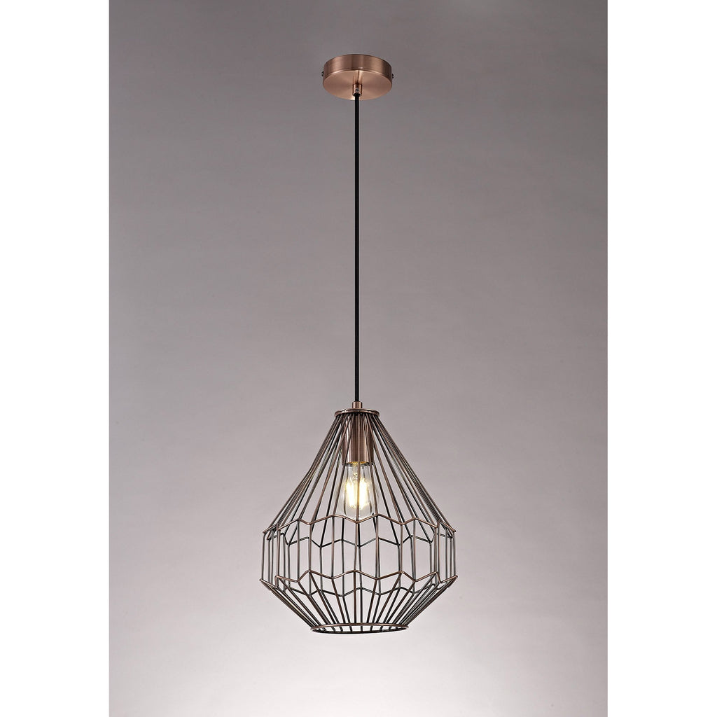 NL71339 Valerie Small Pendant 1 Light Antique Copper
