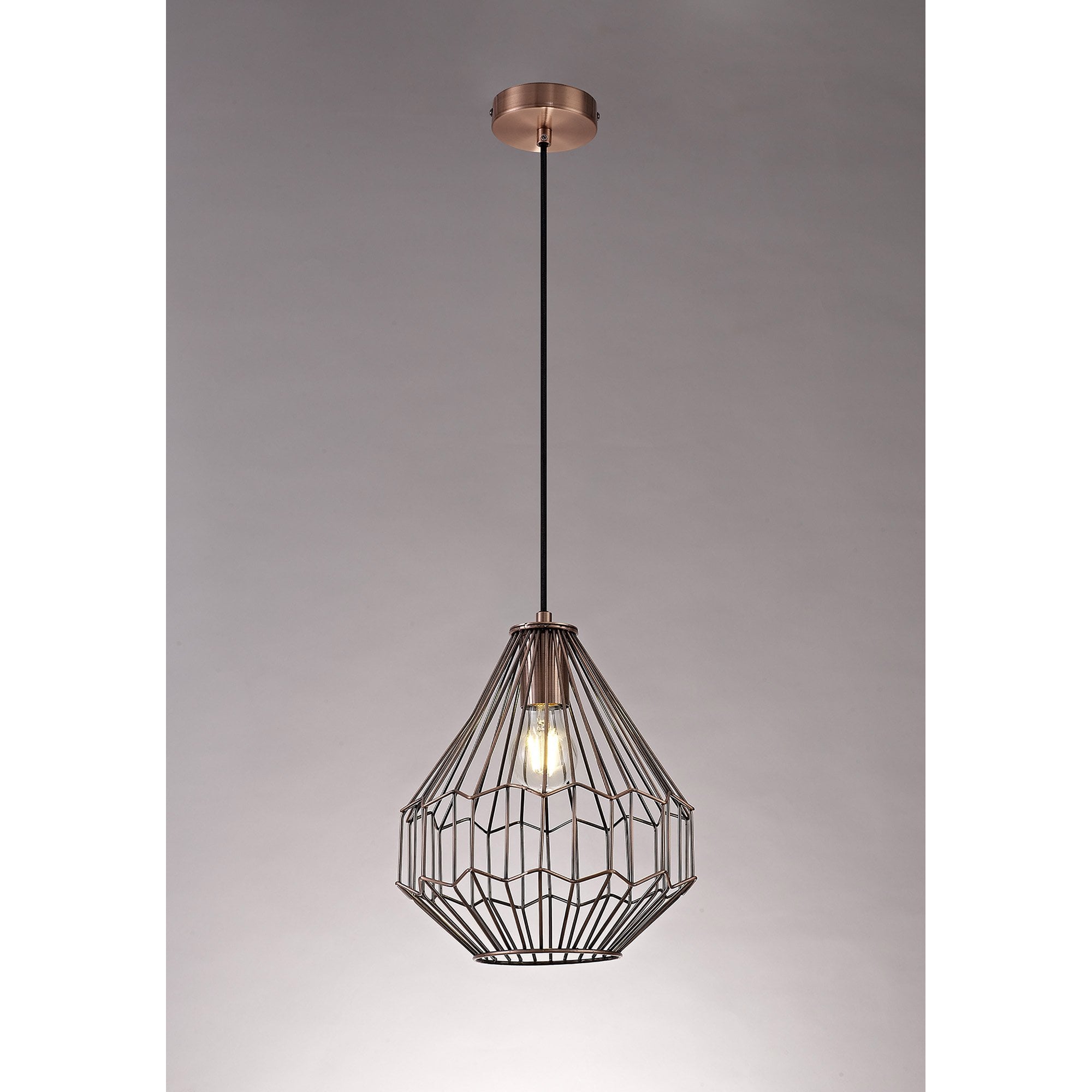 NL71339 Valerie Small Pendant 1 Light Antique Copper
