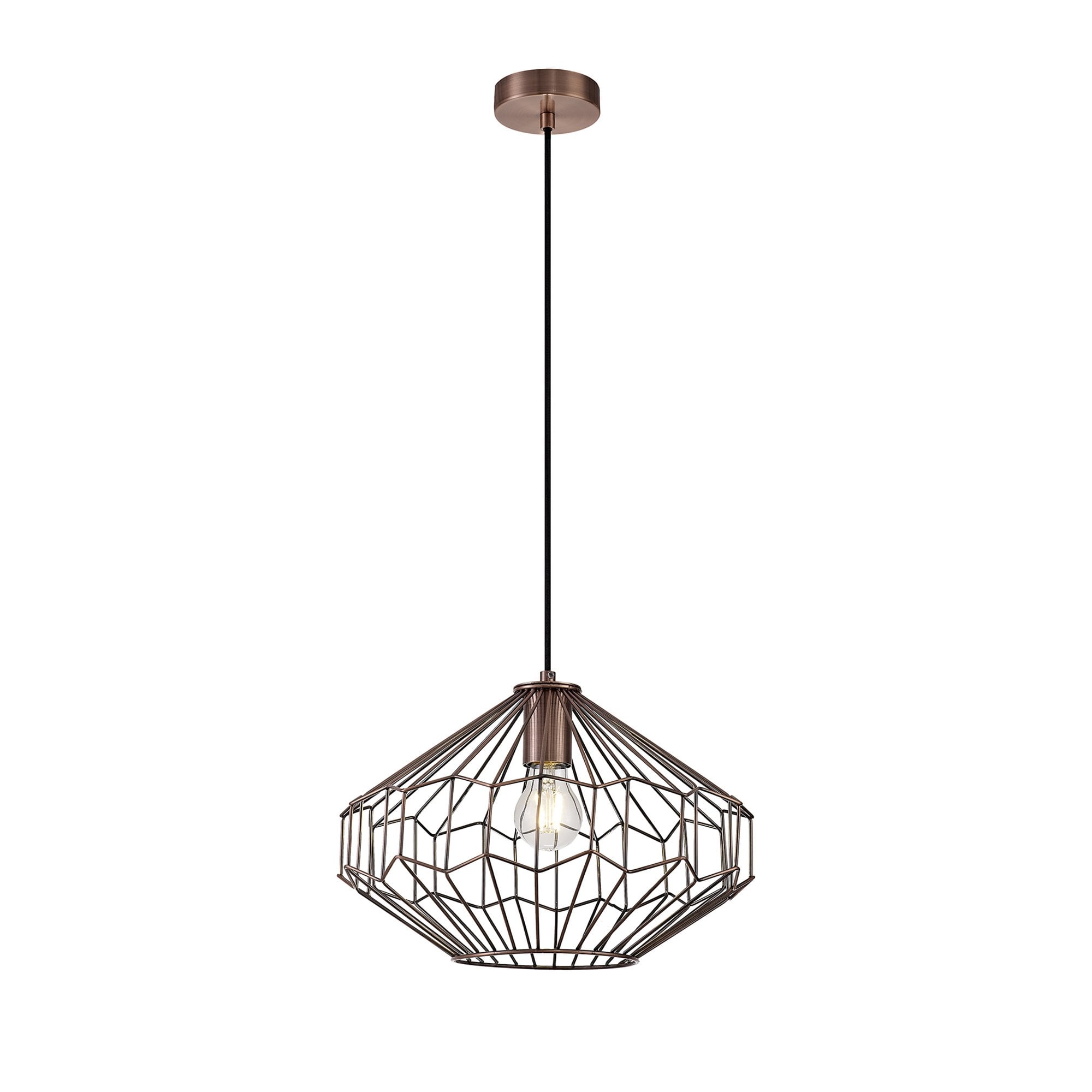 NL71349 Valerie Medium Pendant 1 Light Antique Copper