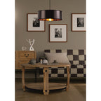 NL76909 Vivi Round 395x 180mm Wood Effect Shade  Light Oak/White Laminate