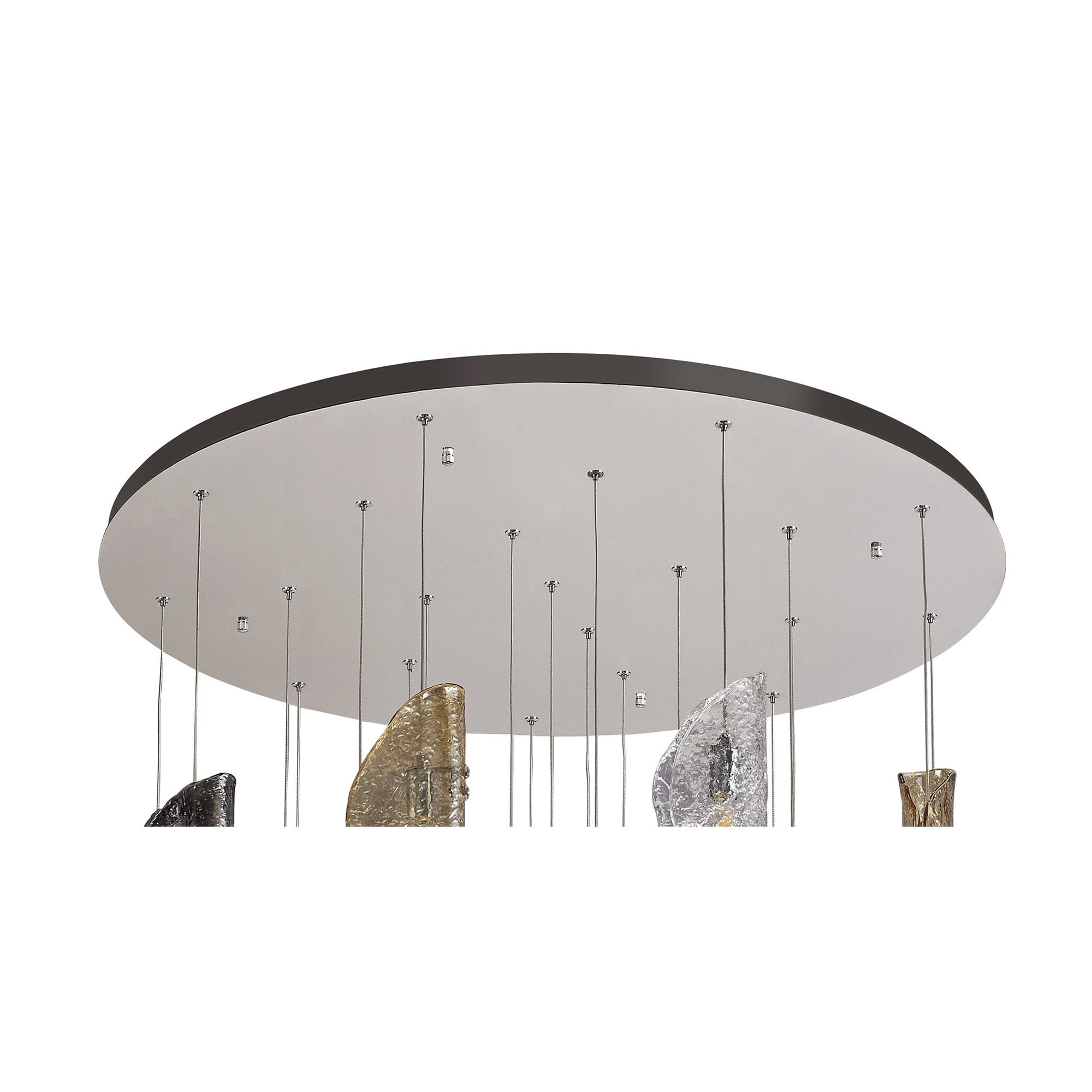 NL78609 Washington Pendant 5M 21 Light Polished Chrome/Clear & Amber & Smoked Glass