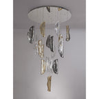 NL78609 Washington Pendant 5M 21 Light Polished Chrome/Clear & Amber & Smoked Glass