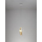 NL81909 Washington Pendant 1 Light Polished Chrome/Amber Glass