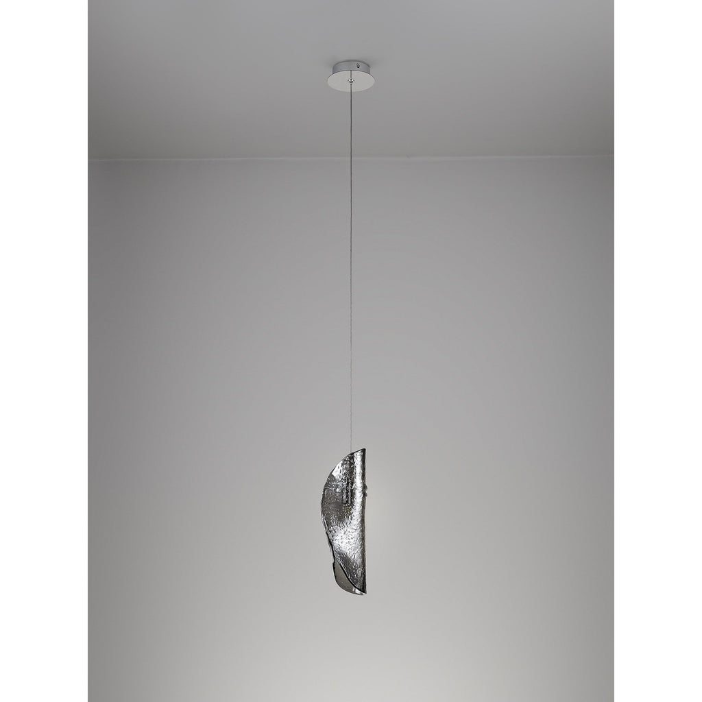 NL81919 Washington Pendant 1 Light Polished Chrome/Smoked Glass