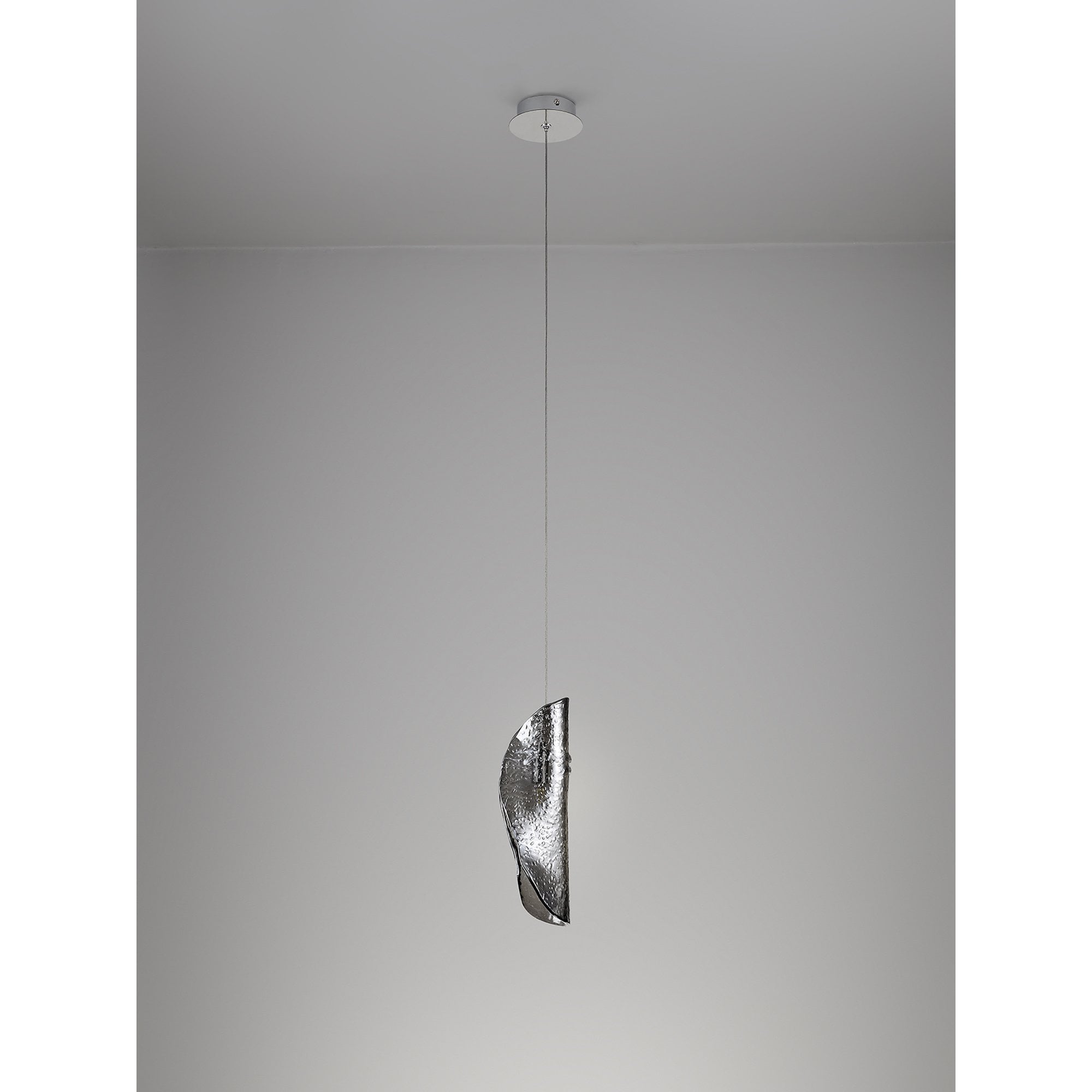 NL81919 Washington Pendant 1 Light Polished Chrome/Smoked Glass