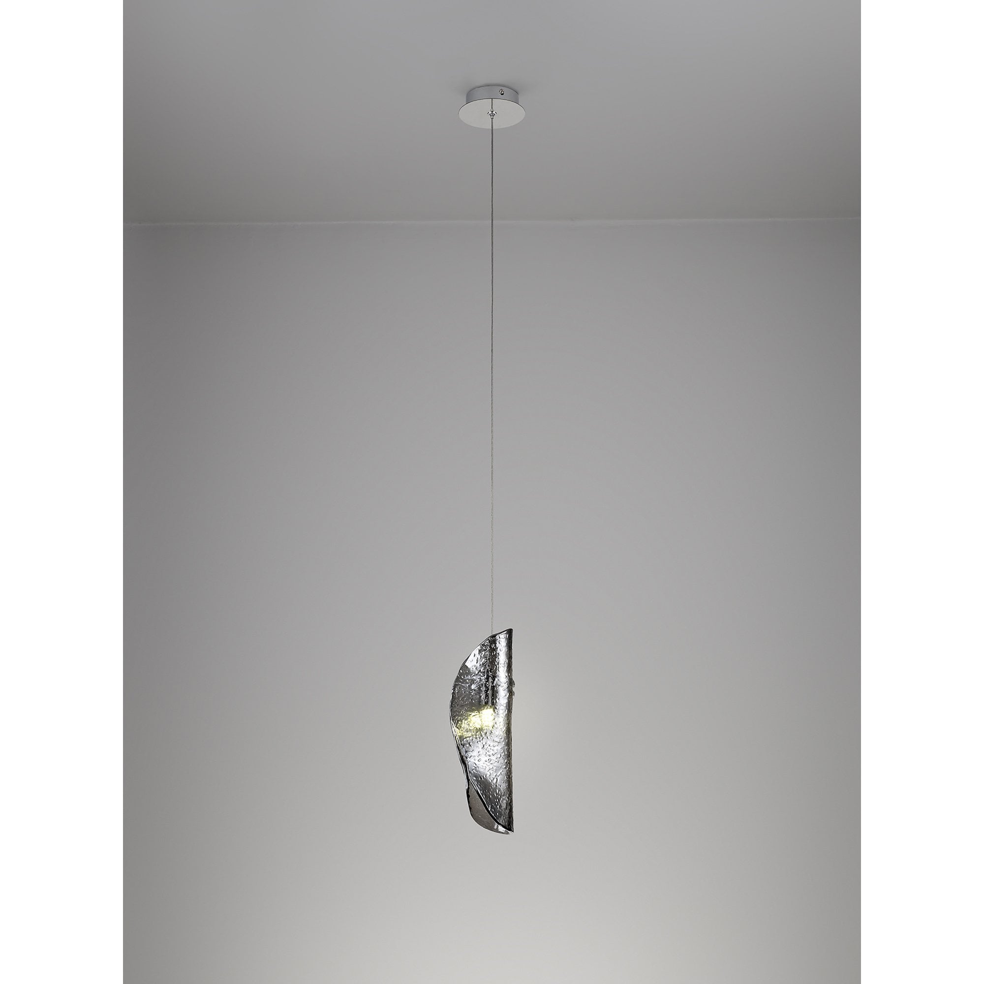 NL81919 Washington Pendant 1 Light Polished Chrome/Smoked Glass
