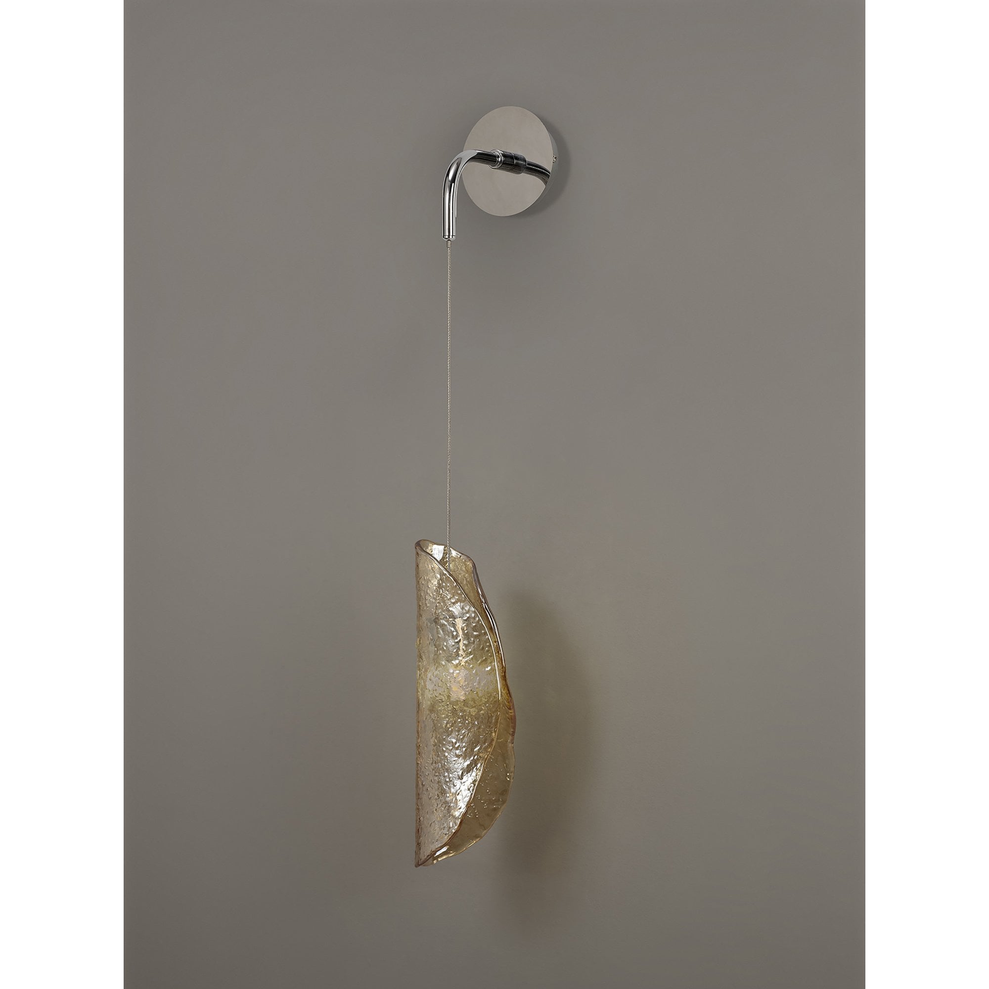 NL81949 Washington Wall Light 1 Light Polished Chrome/Amber Glass