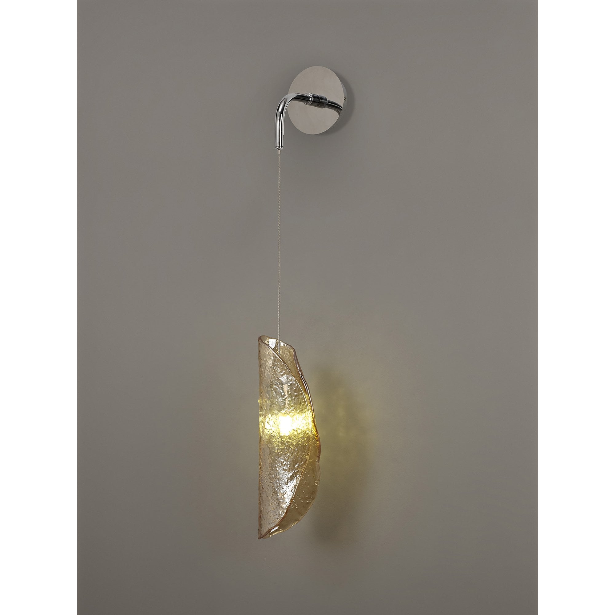 NL81949 Washington Wall Light 1 Light Polished Chrome/Amber Glass