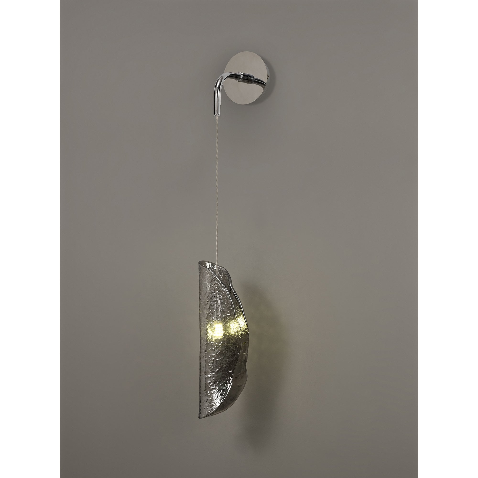 NL81959 Washington Wall Light 1 Light Polished Chrome/Smoked Glass