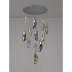 NL90529 Washington 12 Light Pendant Polished Chrome, Clear, Amber & Smoked Glass