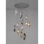 NL90529 Washington 12 Light Pendant Polished Chrome, Clear, Amber & Smoked Glass