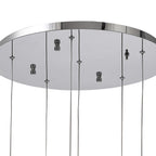 NL90539 Washington 6 Light Pendant Polished Chrome, Clear, Amber & Smoked Glass