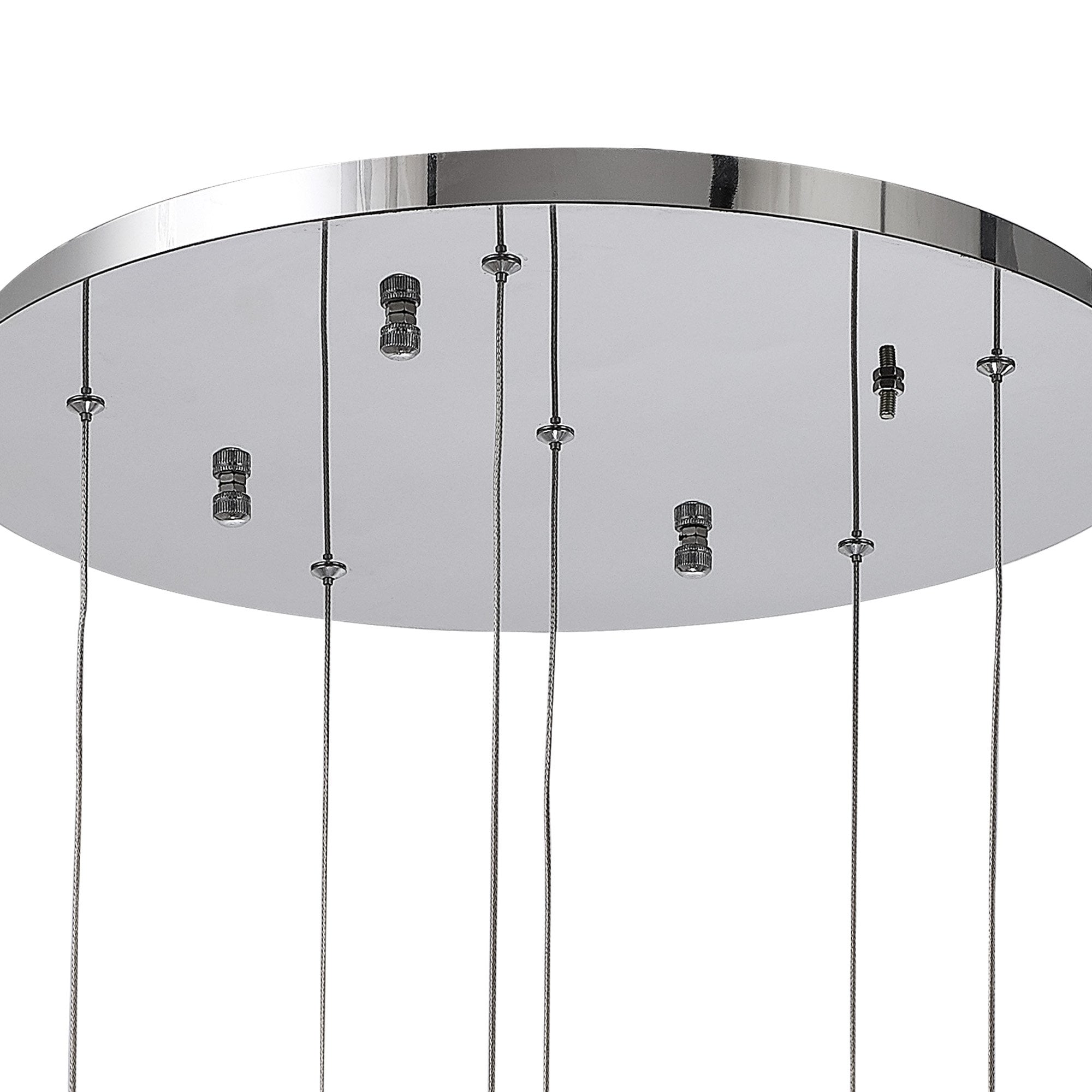 NL90539 Washington 6 Light Pendant Polished Chrome, Clear, Amber & Smoked Glass