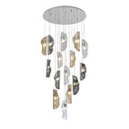 NL91389 Washington 15 Light Pendant Polished Chrome, Clear, Amber & Smoked Glass