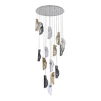 NL91389 Washington 15 Light Pendant Polished Chrome, Clear, Amber & Smoked Glass