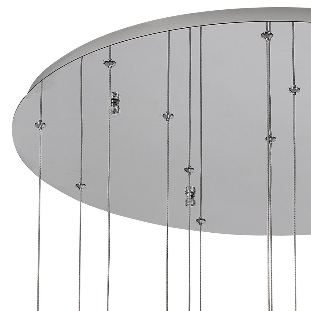 NL91389 Washington 15 Light Pendant Polished Chrome, Clear, Amber & Smoked Glass