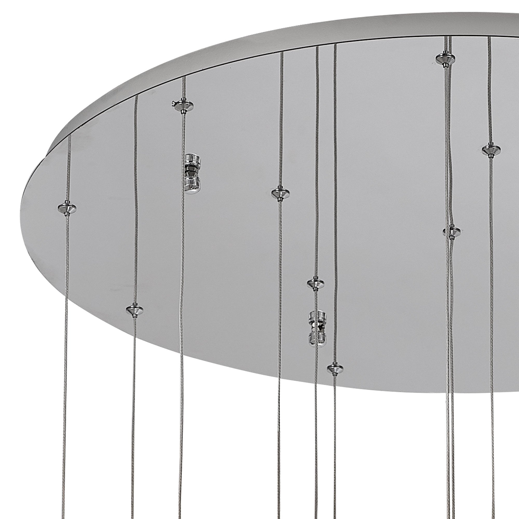NL91389 Washington 15 Light Pendant Polished Chrome, Clear, Amber & Smoked Glass