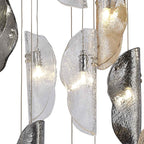 NL91389 Washington 15 Light Pendant Polished Chrome, Clear, Amber & Smoked Glass