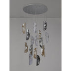 NL91389 Washington 15 Light Pendant Polished Chrome, Clear, Amber & Smoked Glass
