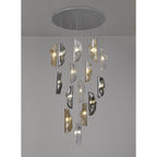 NL91389 Washington 15 Light Pendant Polished Chrome, Clear, Amber & Smoked Glass